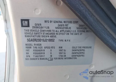 2009 Buick Enclave Cxl z USA, uszkodzony, nr VIN 5GAER23D19J218852